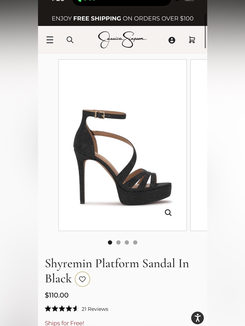 Jessica Simpson Black Strappy High-Heel Platform Sandals - Picture 3 of 3